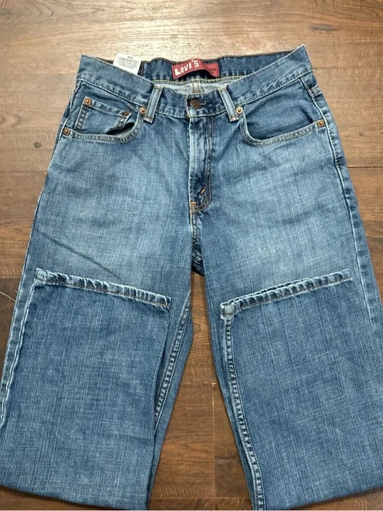 Levi's Men's Light Blue Relaxed Fit Patch-Knee Jeans - Picture 1 of 4